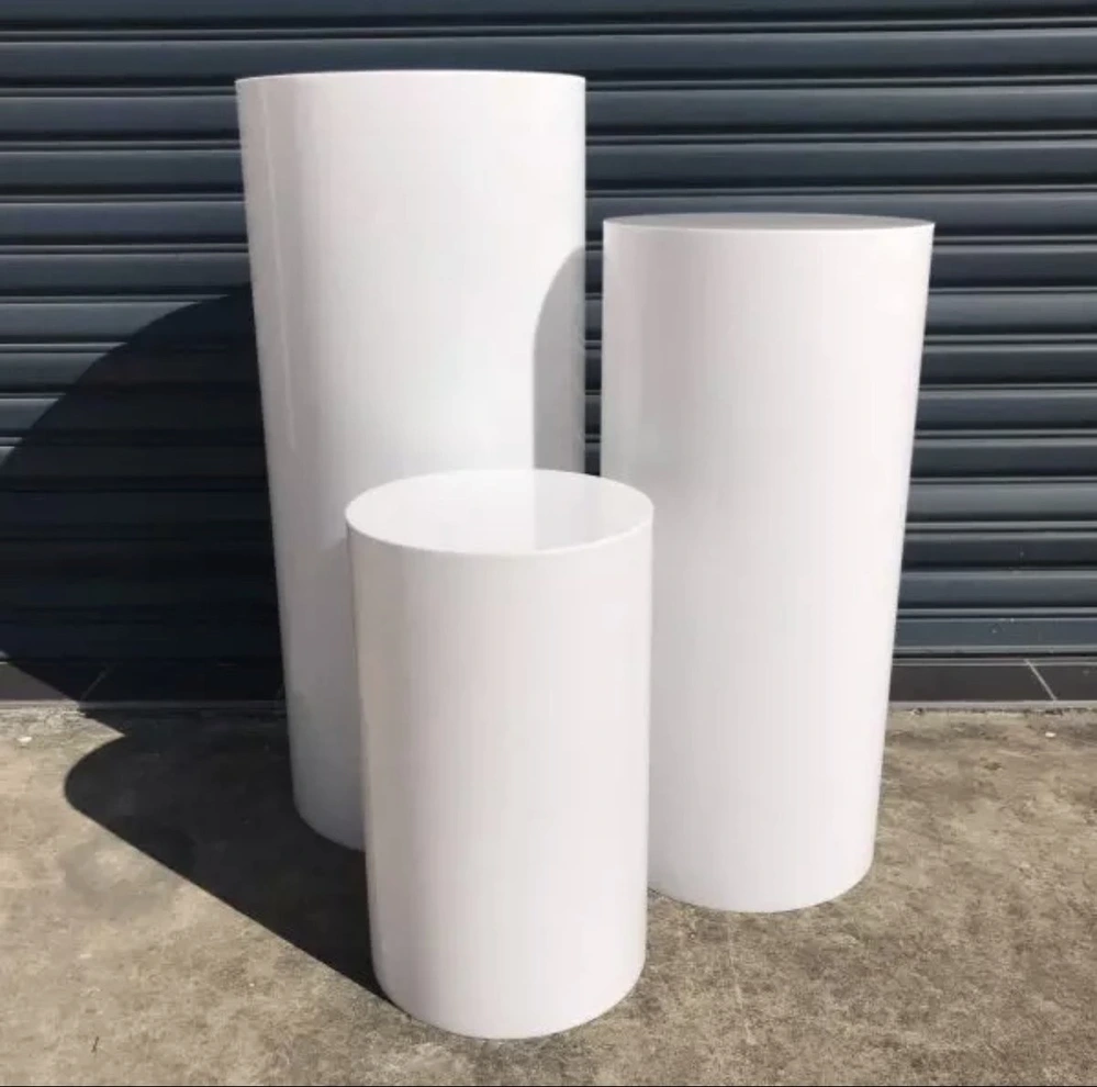 White Cylinder Plinths